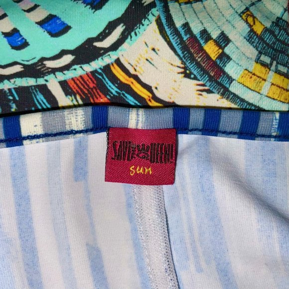 Save The Queen Sleeveless Embellished Mixed Prints Stripe Stretch Jersey - Picture 12 of 14